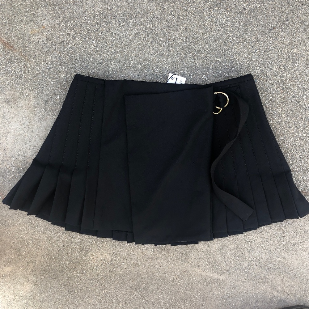 Zara black pleated mini skirt